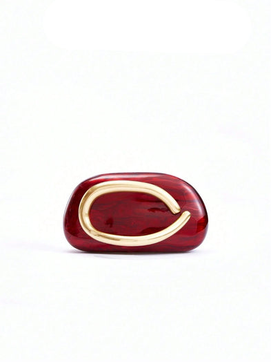 LLstyle Gold Closure Box Clutch