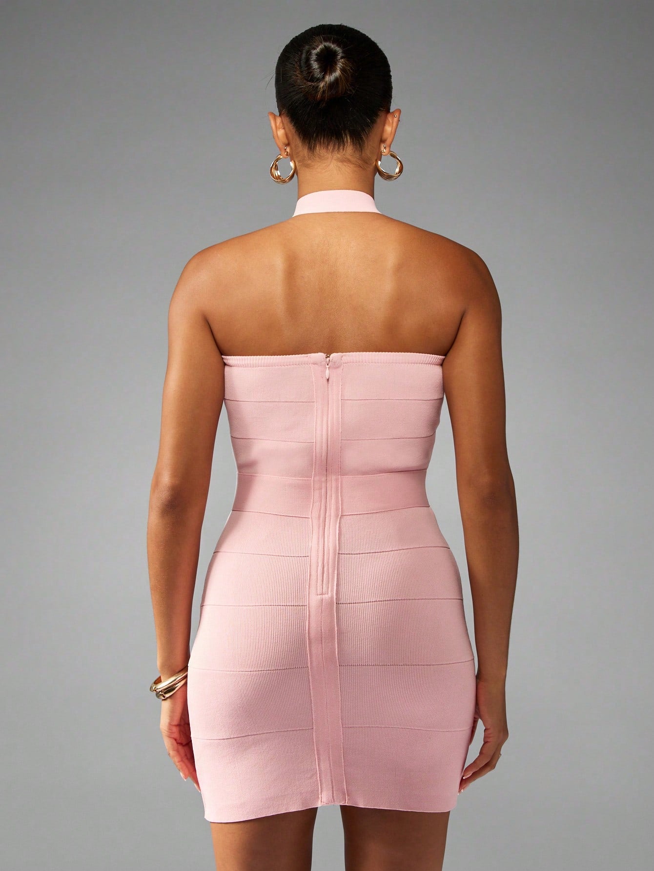 LLstyle Halter Neck Bandage Mini Dress
