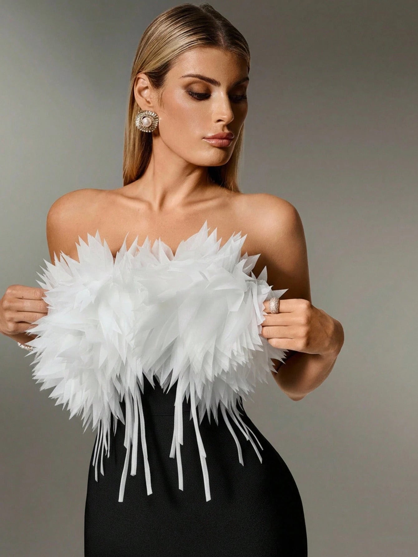 LLstyle Women's Bandage Solid Color Backless  Mid-Length