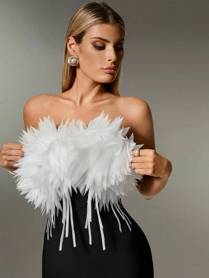 LLstyle Women's Bandage Solid Color Backless  Mid-Length