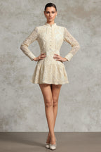 Velvette Dress with Ruffled Hem