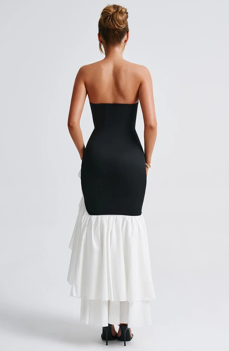 Avalon Strapless Ruffle Maxi Dress