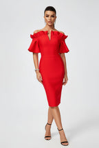 Aubrielle Off-Shoulder Ruffle Dress