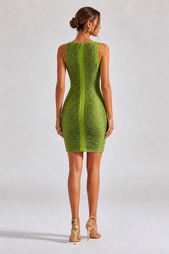 Shimmer Ruched Mini Dress