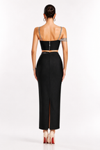 Embellished High-Waist Maxi Skirt Set