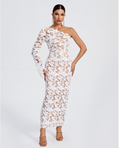 LLstyle One-Shoulder Lace Maxi Dress