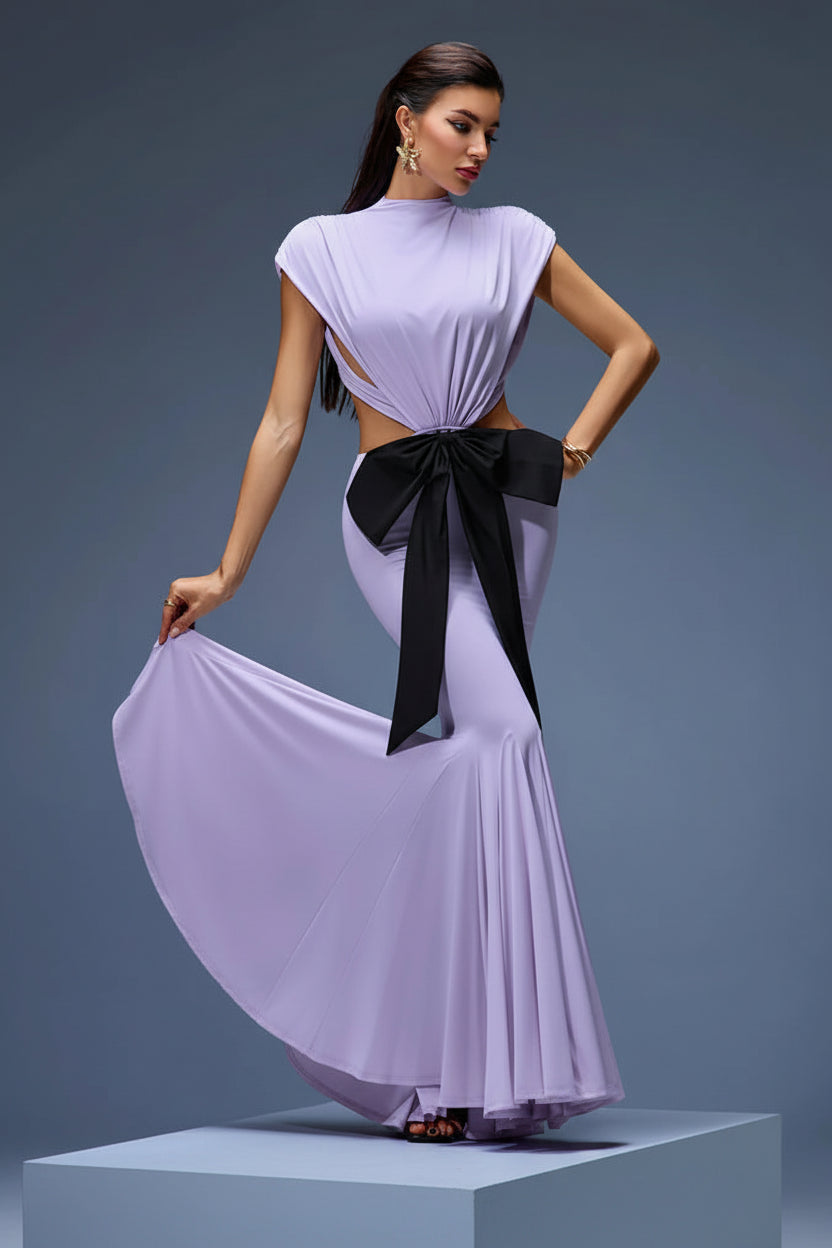 LLstyle Draped Bow Maxi Dress