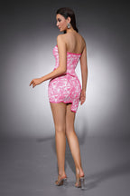 Nora Strapless Asymmetrical Mini Dress