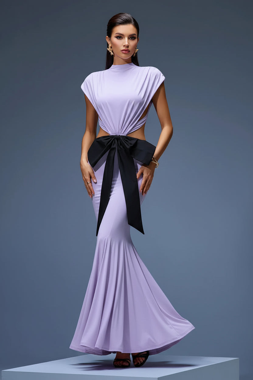 LLstyle Draped Bow Maxi Dress