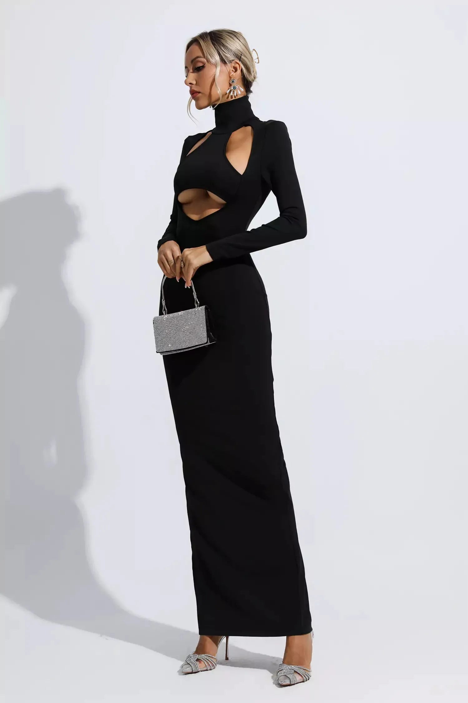 LLstyle Cutout High-Neck Maxi Dress