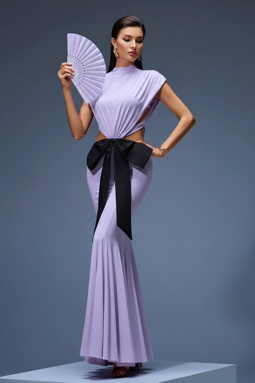 LLstyle Draped Bow Maxi Dress