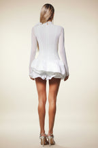 Azura Rosé Sculpt High-Neck Mini Dress