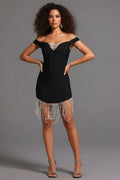 Éloïse Off-Shoulder Black Mini Dress