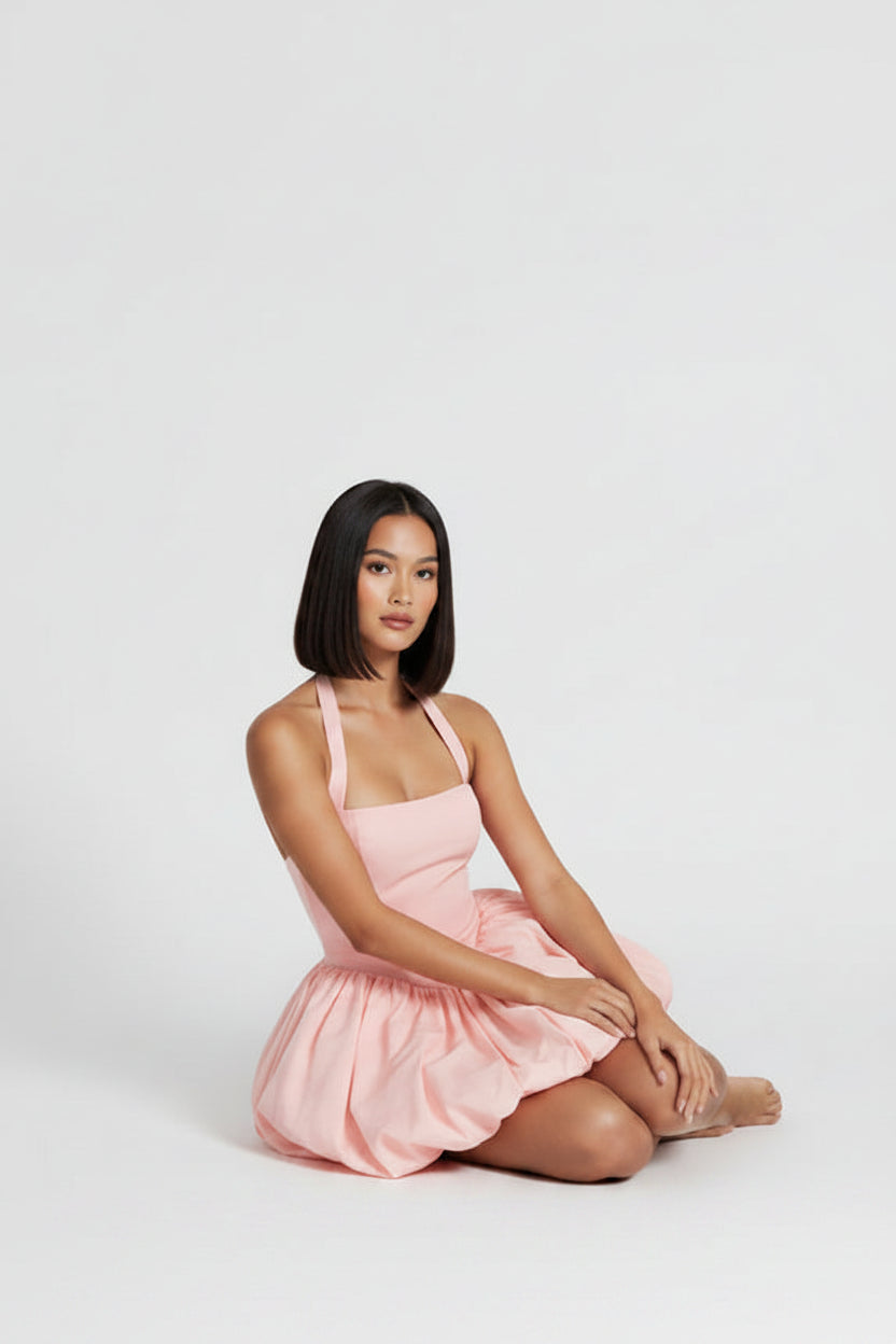 Ereine Bubble Hem Mini Dress