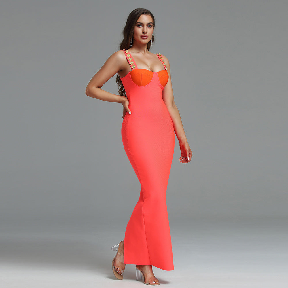 LLstyle Vibrant Two Tone Bodycon Maxi Dress