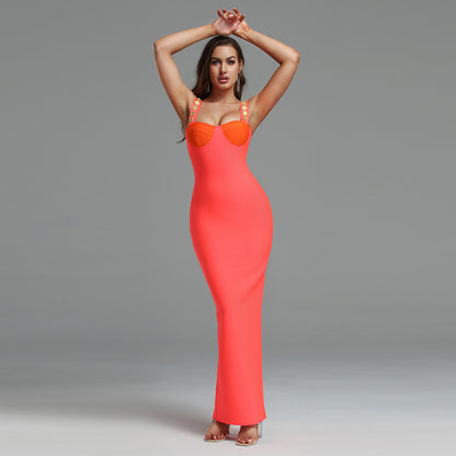 LLstyle Vibrant Two Tone Bodycon Maxi Dress