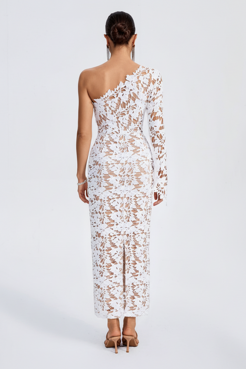 LLstyle One-Shoulder Lace Maxi Dress