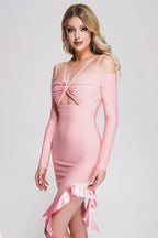Annika Pink Cutout Mini Dress