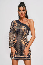 Gianna One Shoulder Pearl Embellished Mini Dress