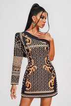 Gianna One Shoulder Pearl Embellished Mini Dress