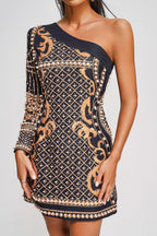 Gianna One Shoulder Pearl Embellished Mini Dress