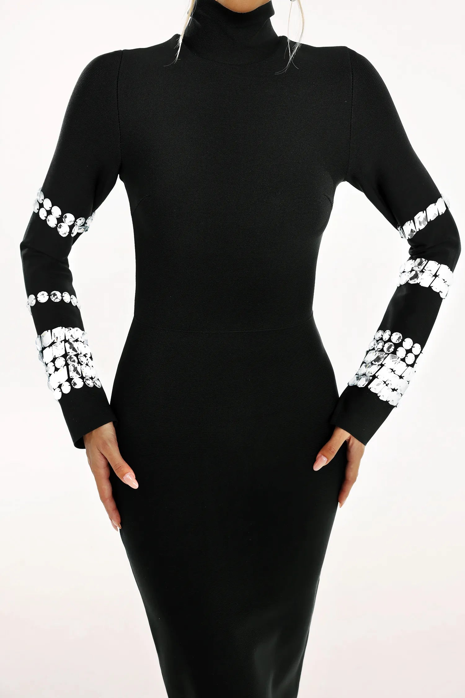 LLstyle Mid-length High Neck Bandage Dress
