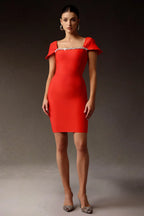 Inès Square Collar Mini Dress