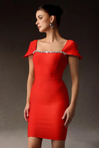 Inès Square Collar Mini Dress