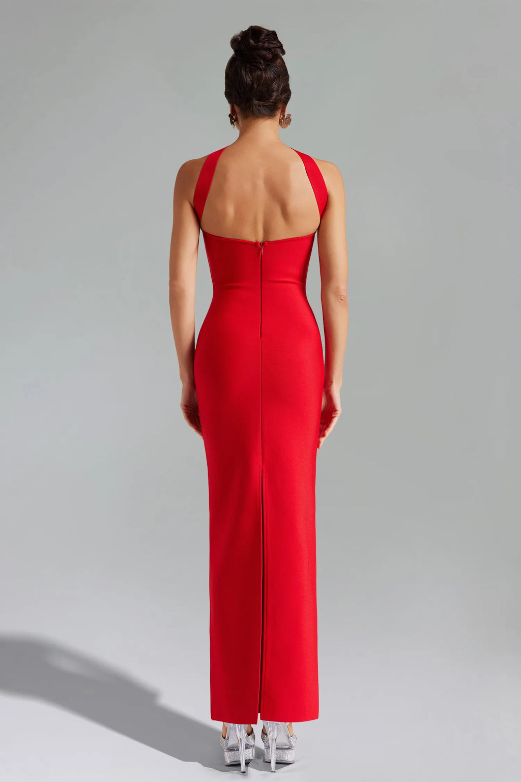 Alessia Elegant Red Halter Gown