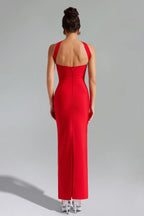 Alessia Elegant Red Halter Gown