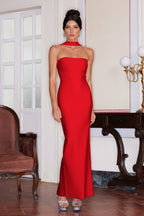 Alessia Elegant Red Halter Gown