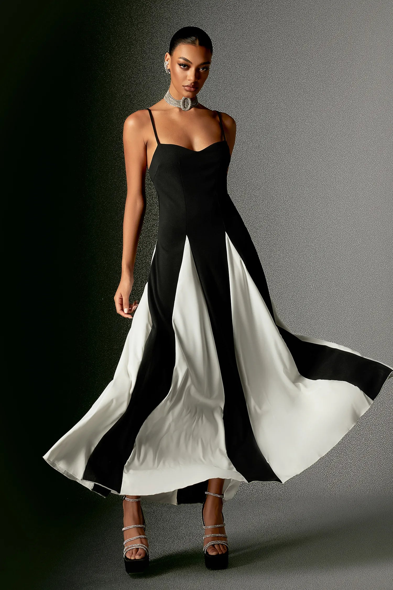 LLstyle Flowy Spaghetti Straps Sleeveless Maxi Dress