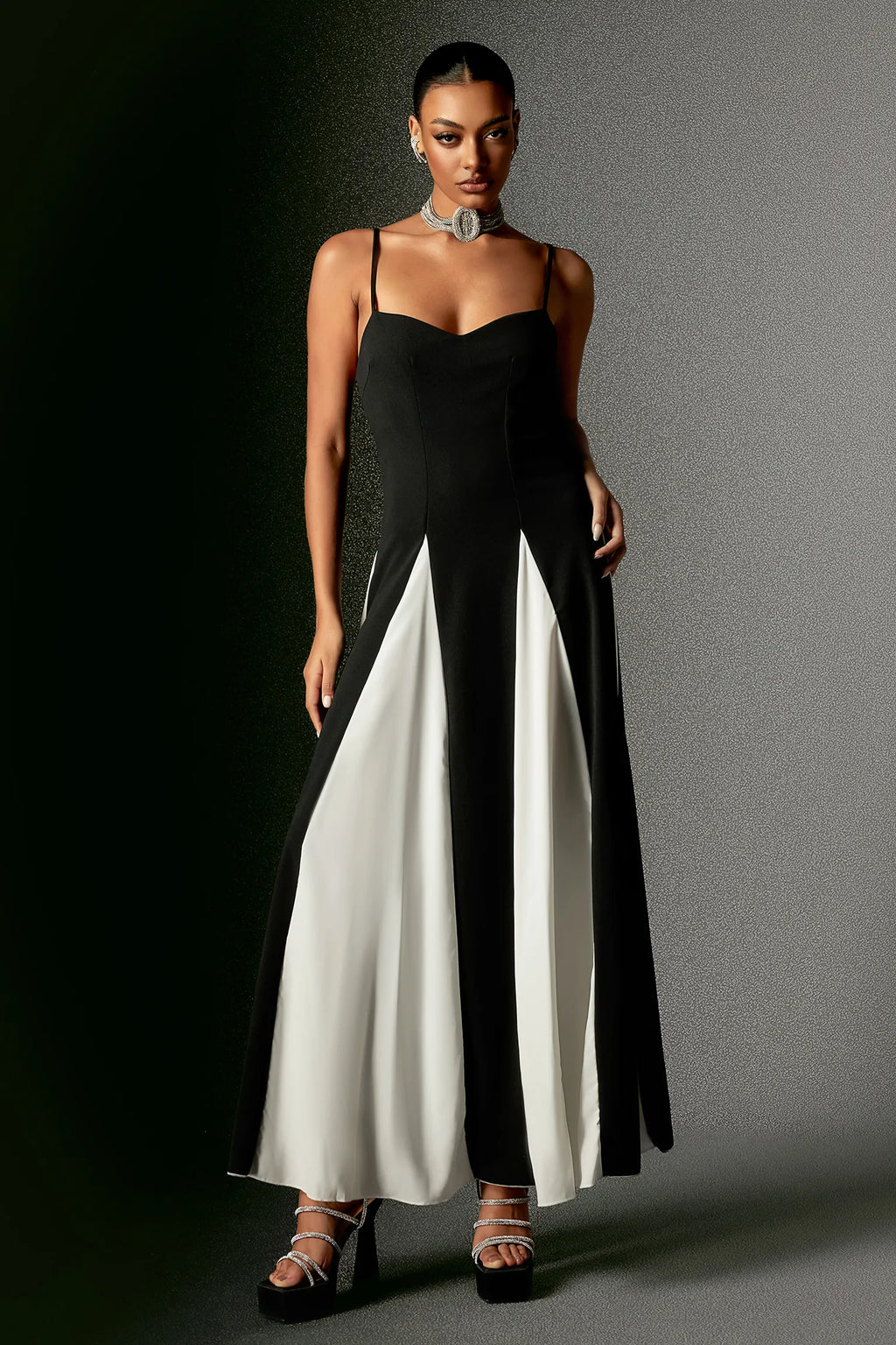 LLstyle Flowy Spaghetti Straps Sleeveless Maxi Dress