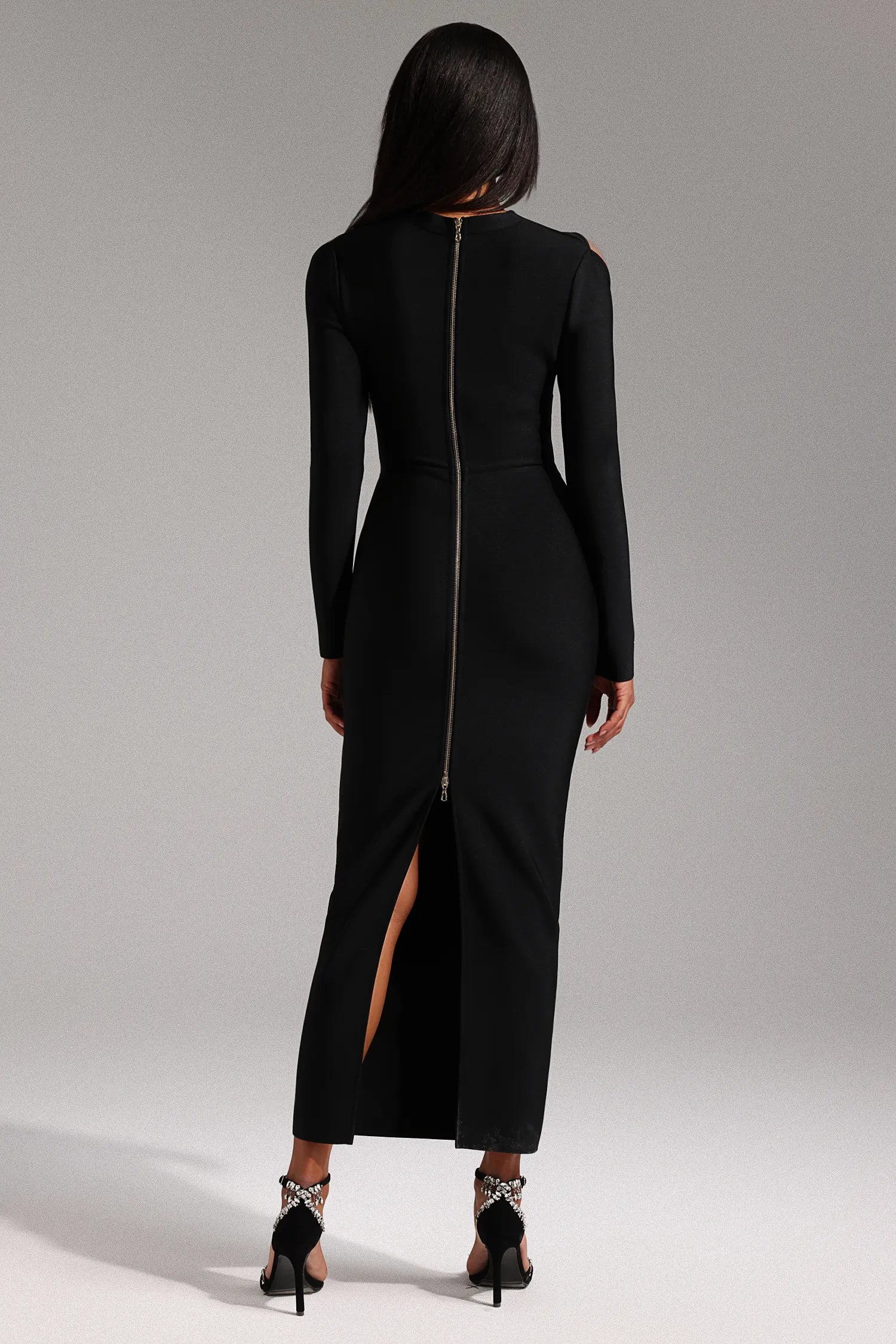 Elena Black Cut-Out Elegance Gown