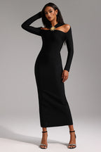 Elena Black Cut-Out Elegance Gown