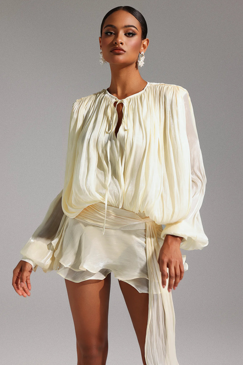 LLstyle V Neck Long Sleeve Mini Dresses