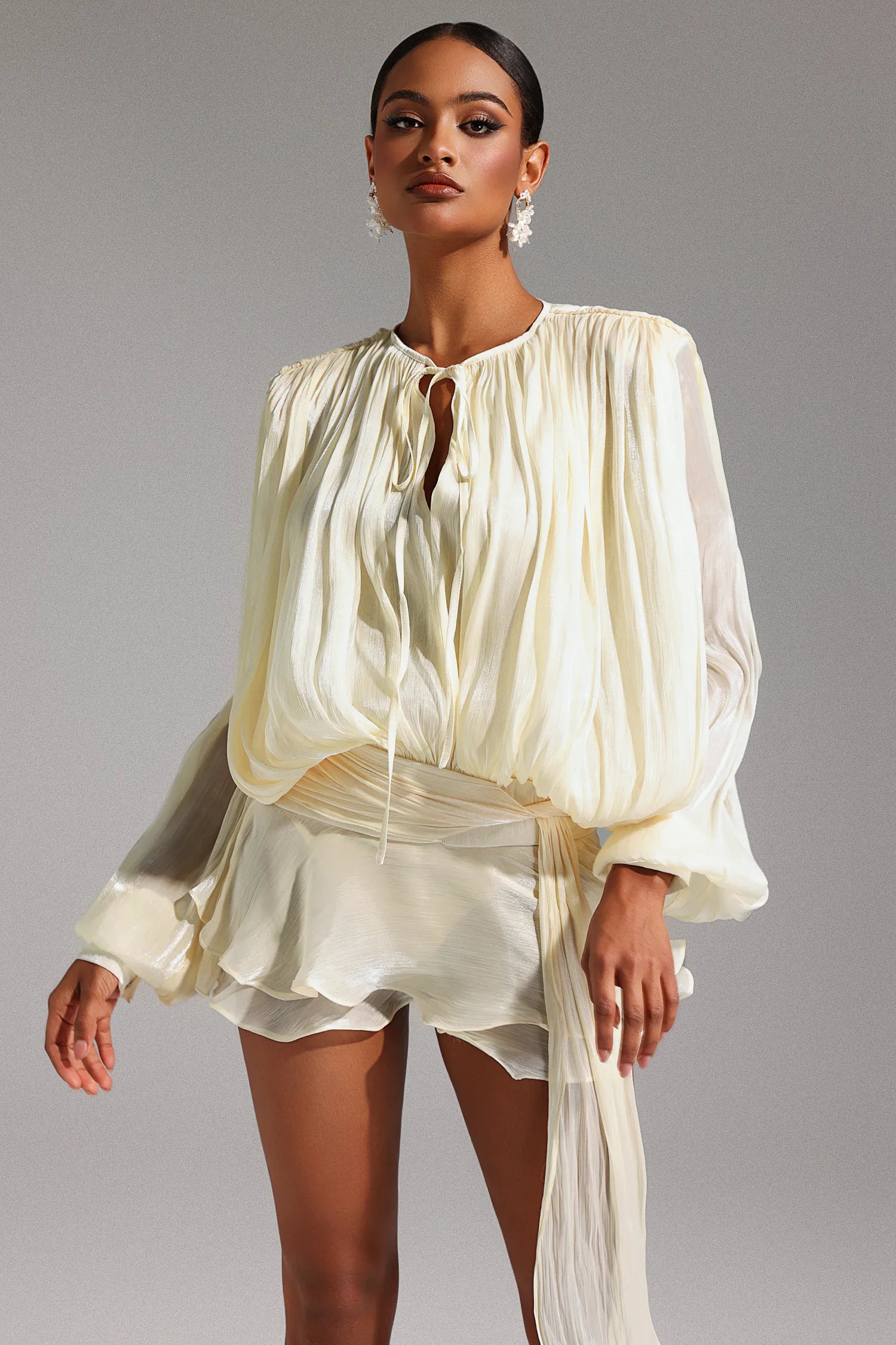 LLstyle V Neck Long Sleeve Mini Dresses