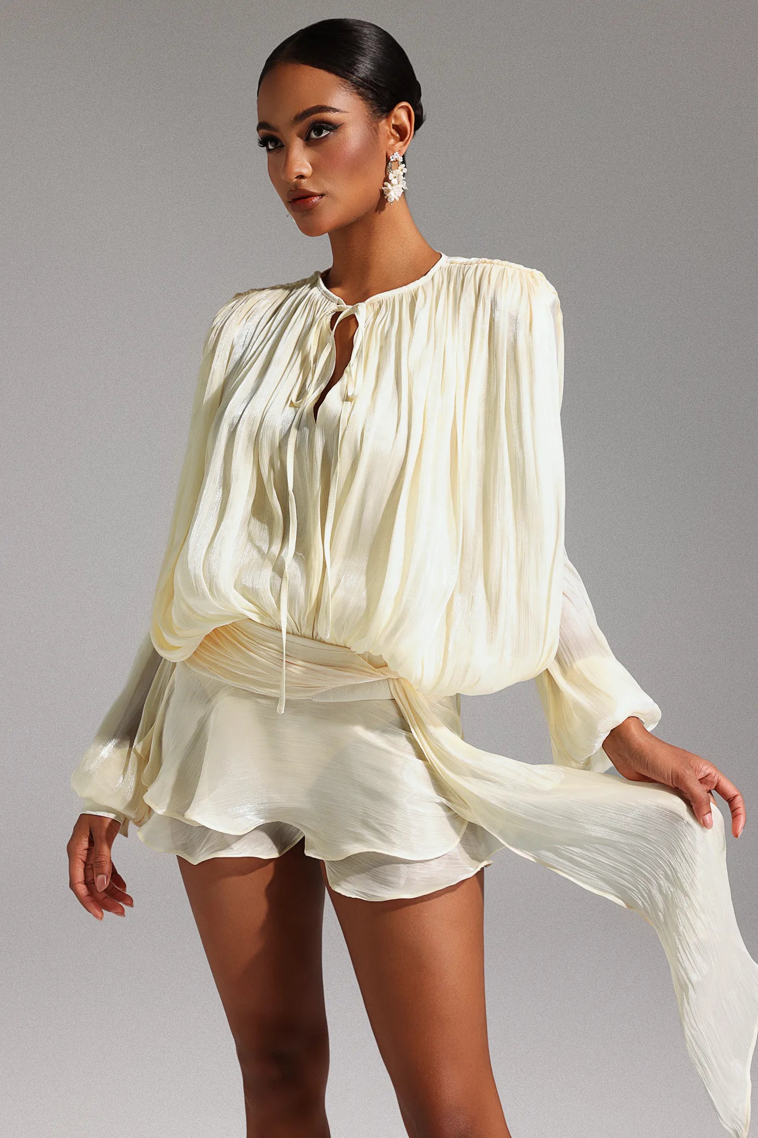 LLstyle V Neck Long Sleeve Mini Dresses