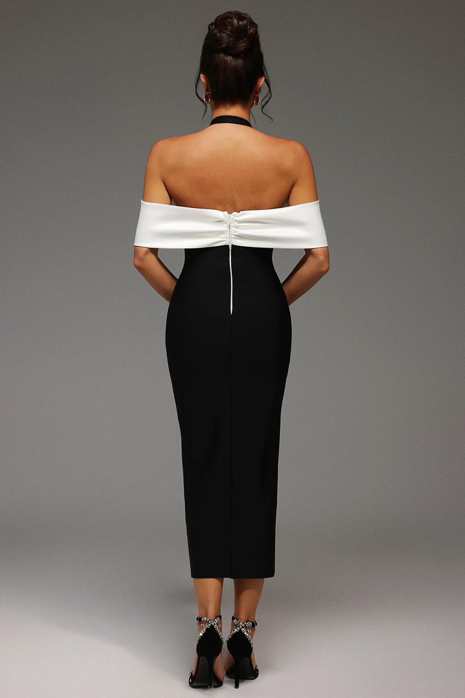 LLstyle Halter Sleeveless Slit Bandage Maxi Dress