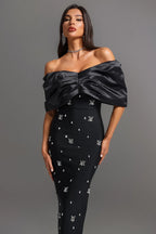 Irène Black Off-Shoulder Dress