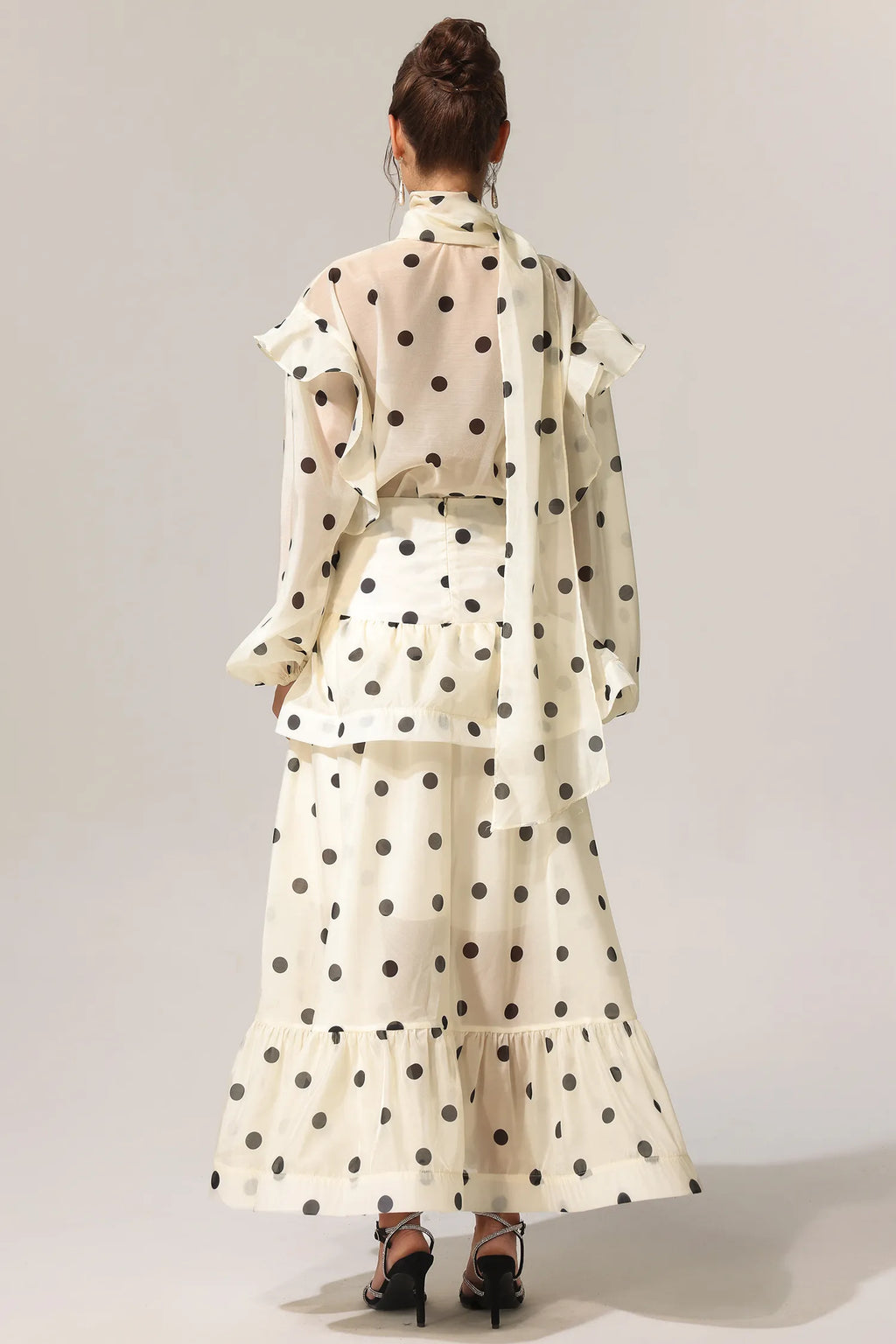 Britney Polka Dot Ruffled Maxi Set