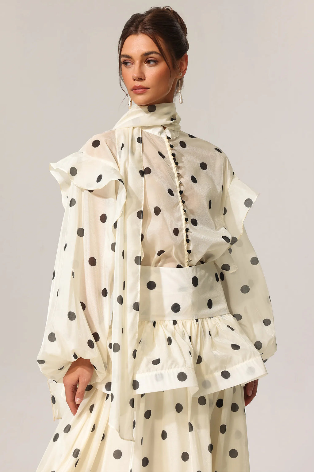 Britney Polka Dot Ruffled Maxi Set