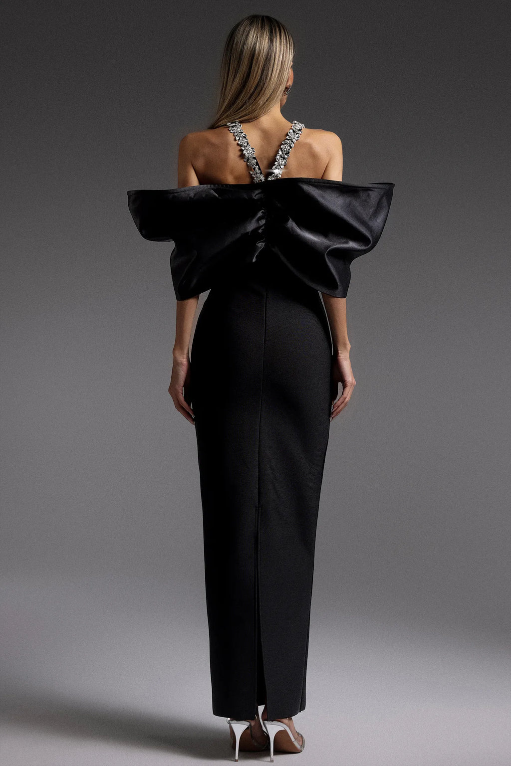 LLstyle Elegant Black Off-Shoulder Maxi Dress