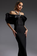 LLstyle Elegant Black Off-Shoulder Maxi Dress