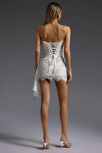 Verona White Lace Corset Mini Dress