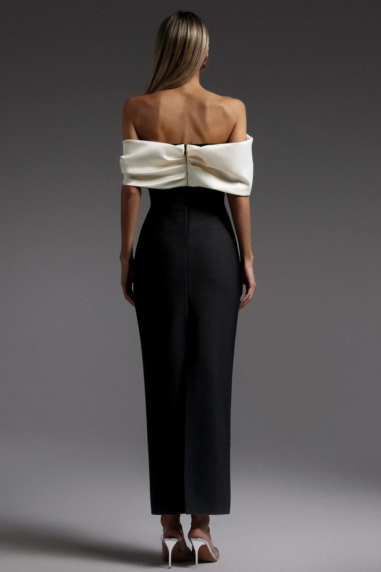 LLstyle Off-Shoulder Contrast Maxi Dress