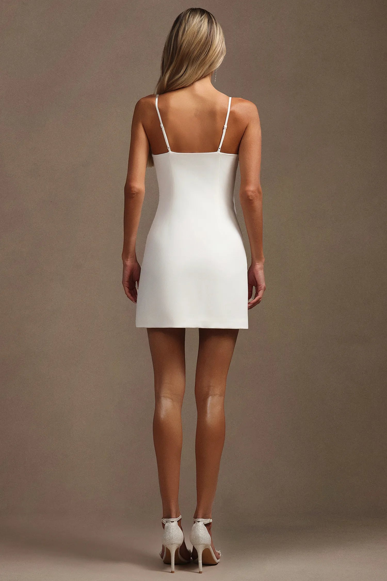LLstyle Pearl-Trim White Mini Dress