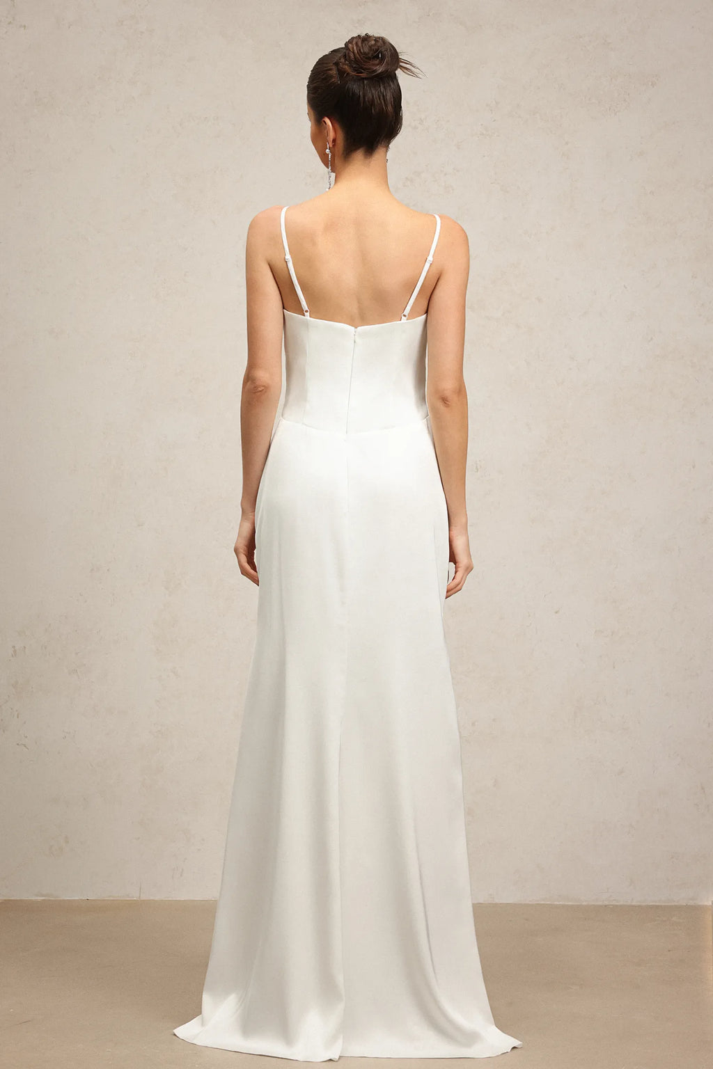 Florence White Ruffle Front Maxi Dress