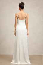 Florence White Ruffle Front Maxi Dress