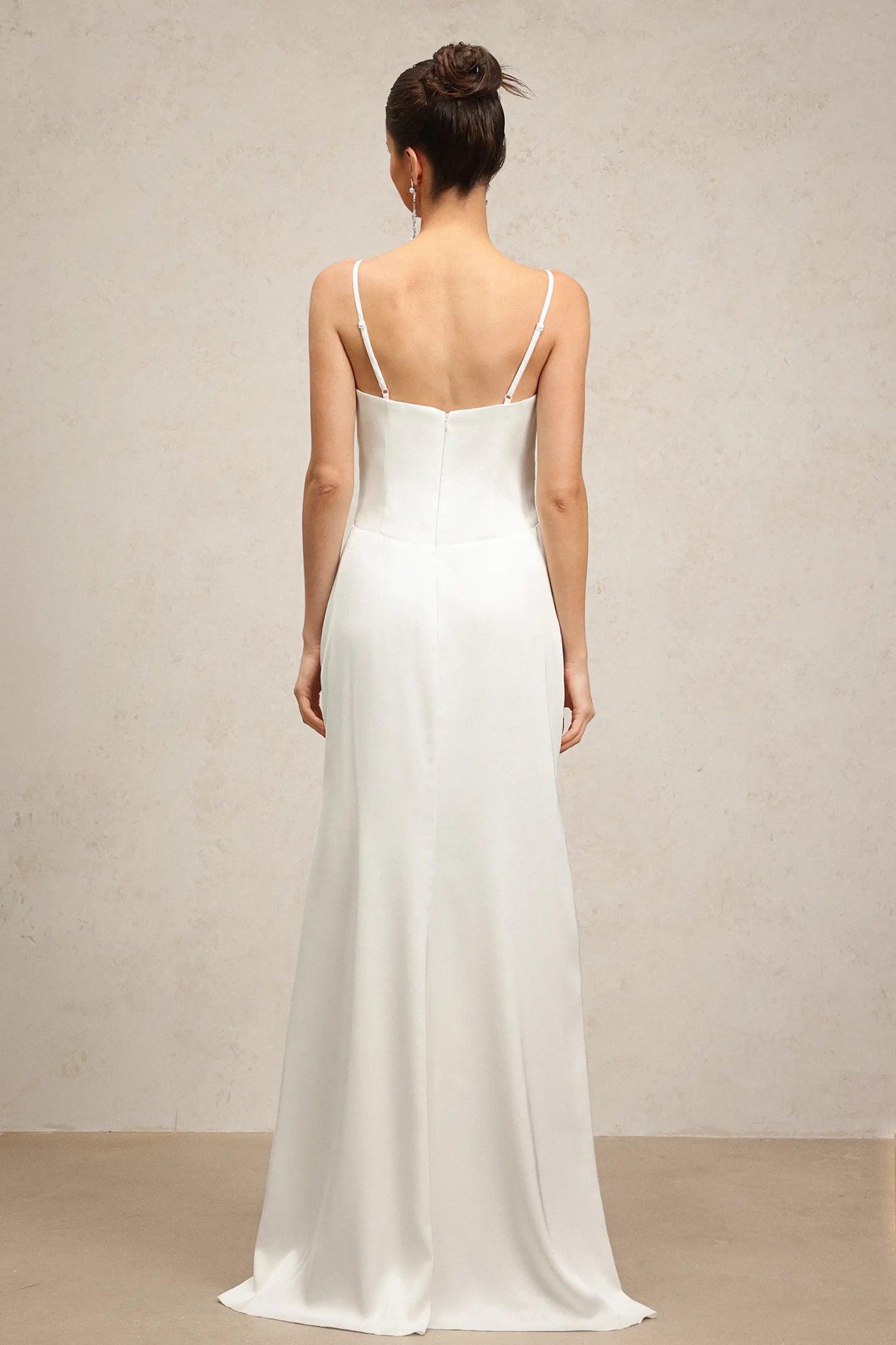 LLstyle White Ruffle Front Maxi Dress